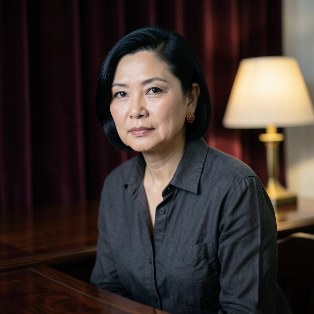 Portrait of Naree Sangsawang, principal planner, seated in the evening office